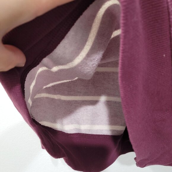 Womens SO Striped Plum & White Crewneck Soft Sweatshirt Size L - Picture 7 of 11
